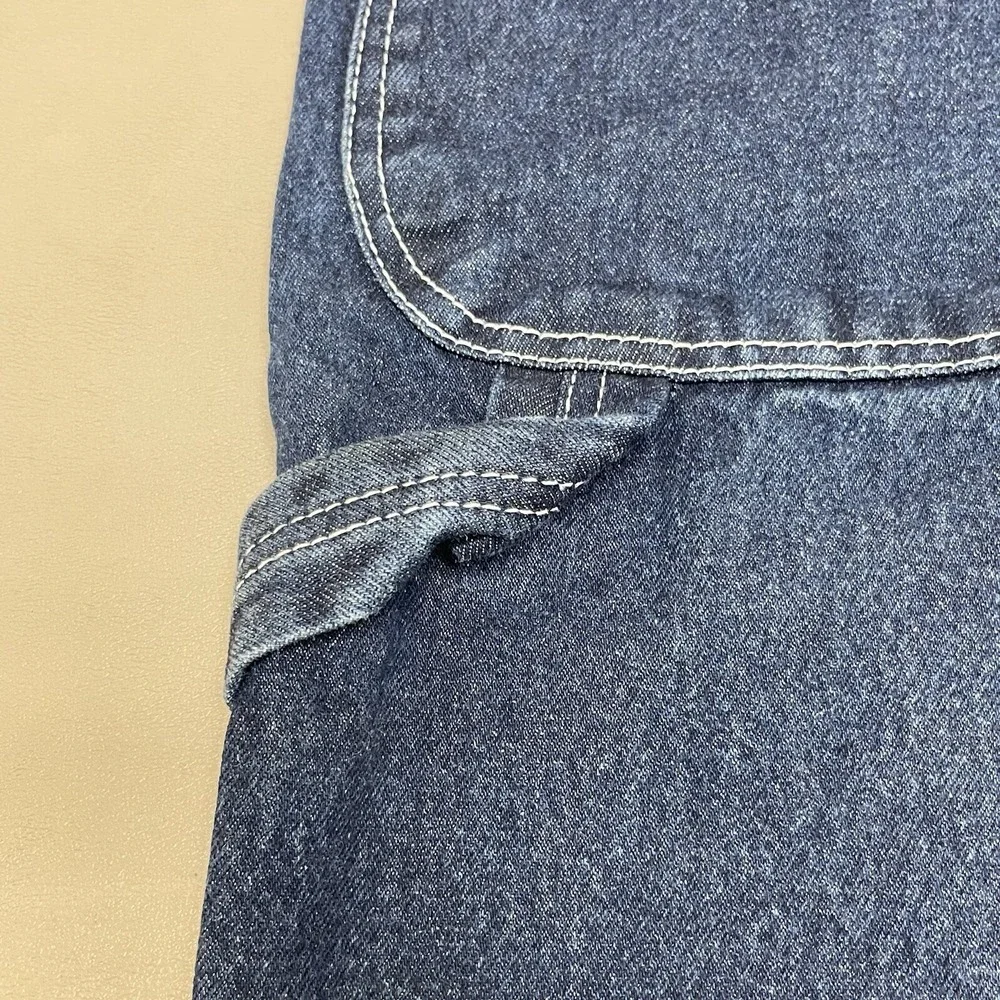 VTG Fubu Carpenter Shorts Men‎ 32 Blue Baggy Denim Embroidered Wide Leg Y2K Rap